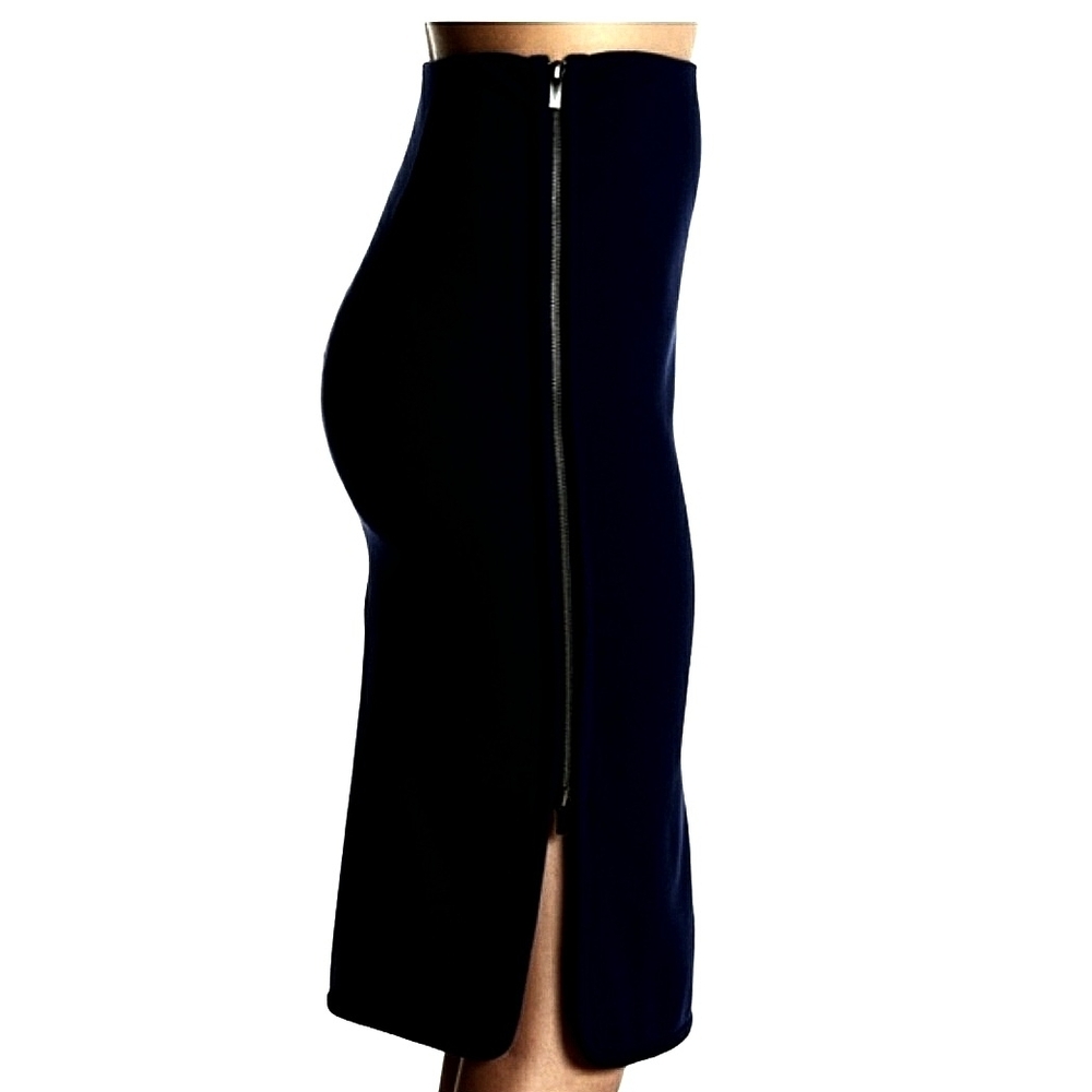 Diane Von Furstenberg Black High-Waist Pencil Skirt with Side Zip